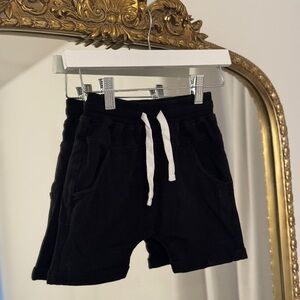 Little Bipsy Black Kids Shorts with White Drawstring